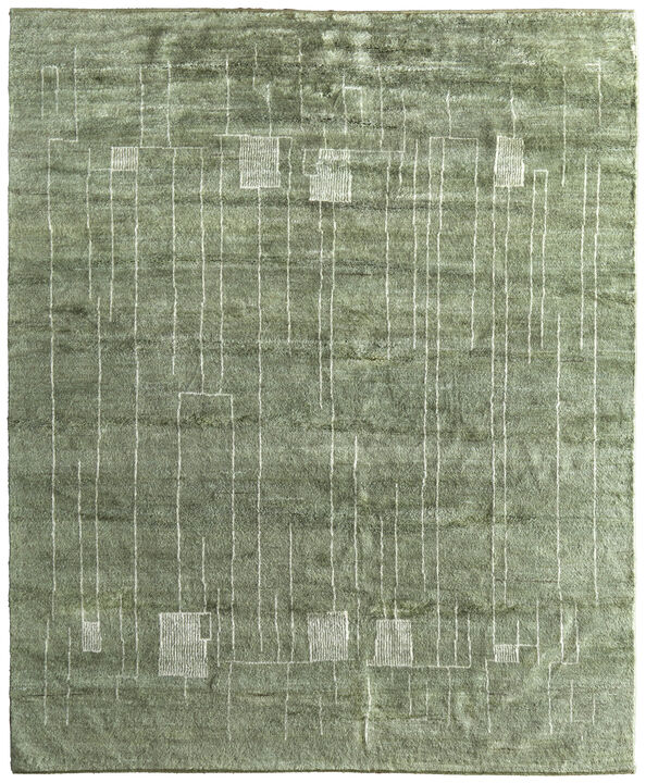 HomeRoots Abstract Hand Knotted Area Rug