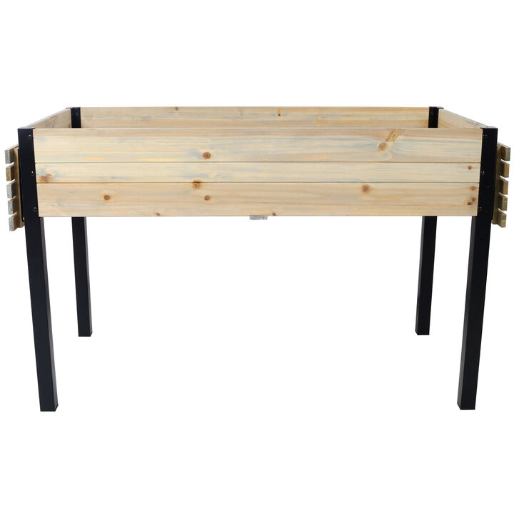Streamdale Metal Leg Raised Garden Box with Folding Shelf