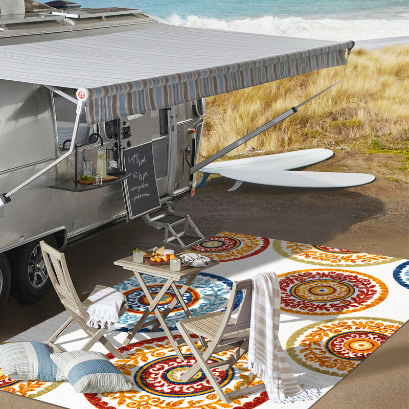 Circus Medallion High-Low Indoor/Outdoor Area Rug