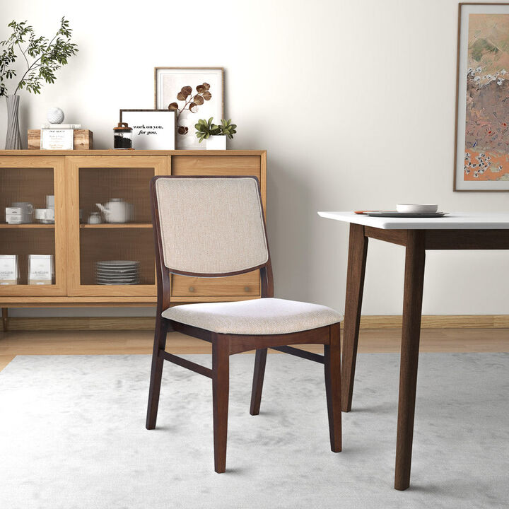 Merax Beige Fabric Dining Chair (Set Of 2)