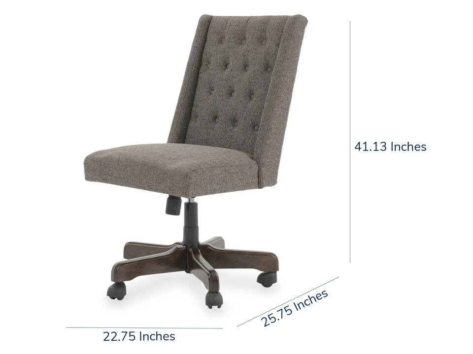 Button-Tufted Swivel Desk Chair