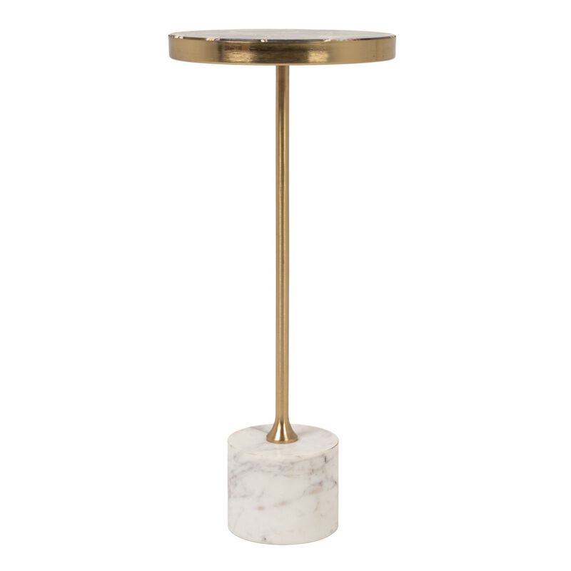 Round Marble Accent Table with Agate Top image number 3