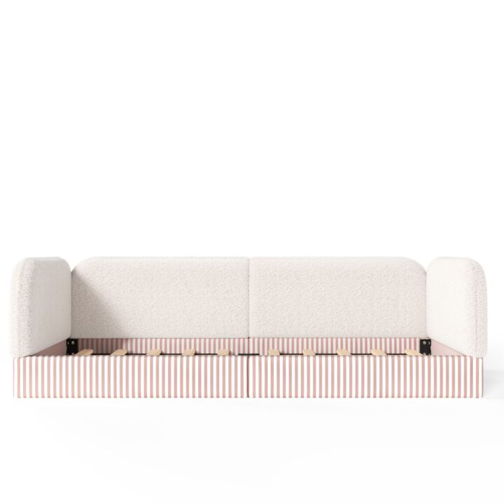 Kekges Teddy Boucl&eacute; Upholstered Kids Daybed Frame