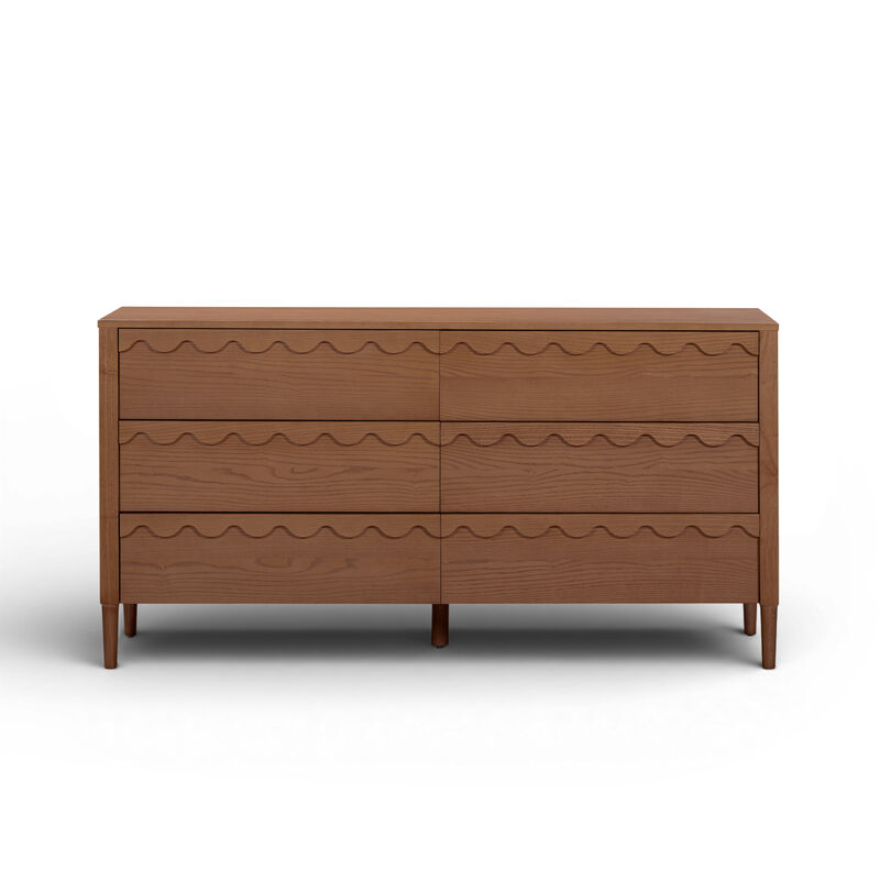 Oodle Walnut 6 Drawer Dresser image number 0