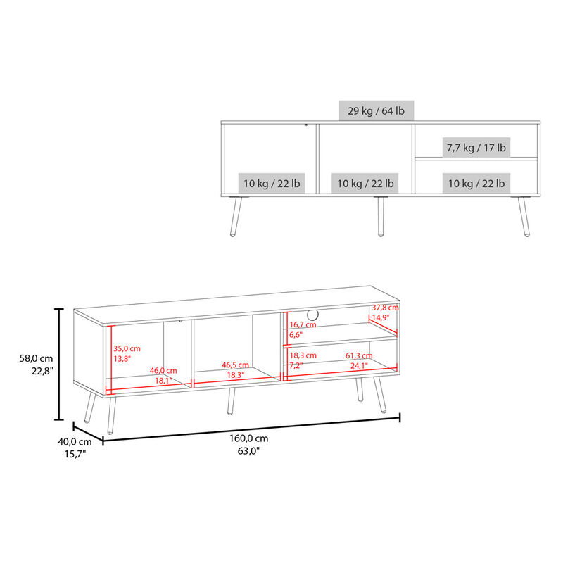Long Beach Tv Stand , Living Room, White