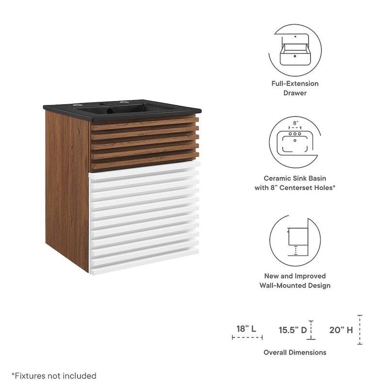 Render 18" Wall-Mount Bathroom Vanity image number 1
