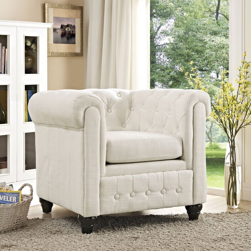Modway Earl Fabric Armchair, Beige