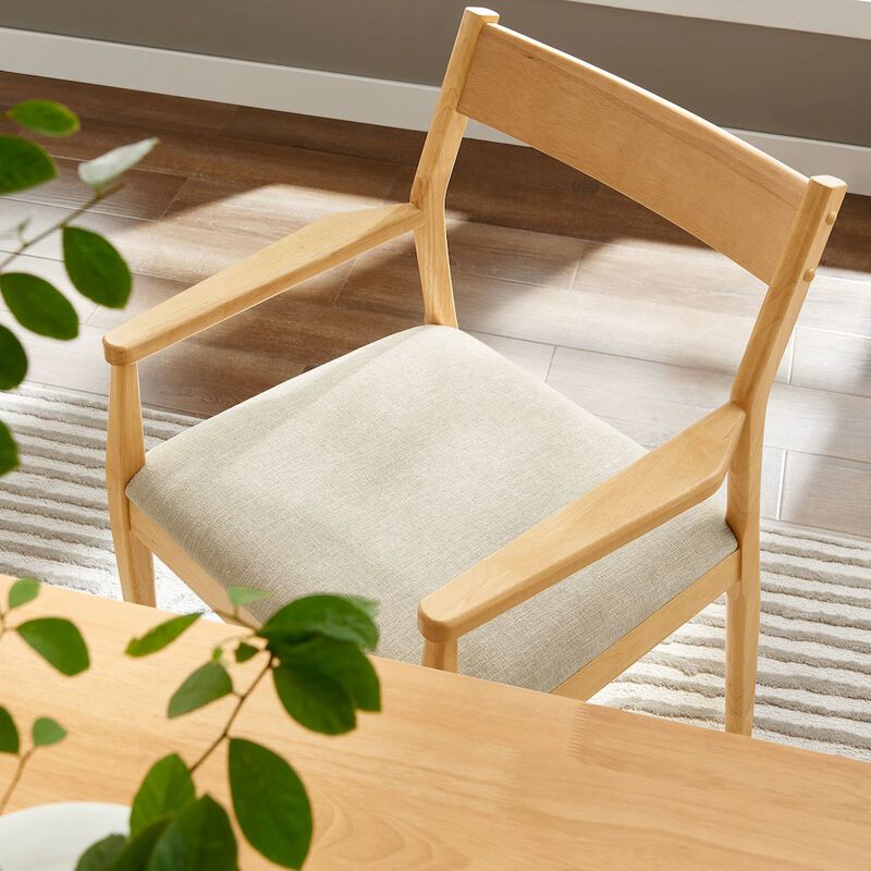 Solara Fabric Wood Dining Armchairs Set of 2 image number 9