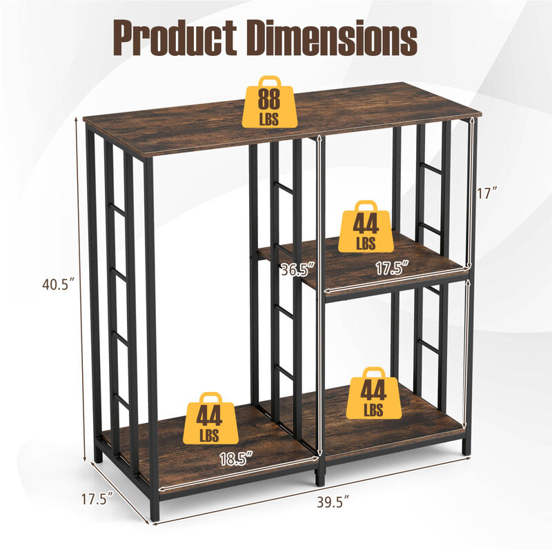 3-Tier Microwave Stand Kitchen Bakers Rack with Open Shelves Storage Unit image number 2