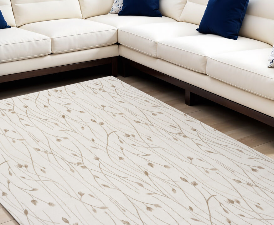 HomeRoots Floral Power Loom Area Rug