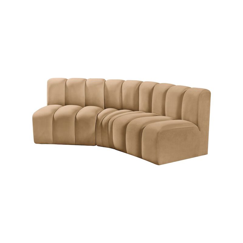 Meridian Furniture Arc Camel Velvet Modular Sofa