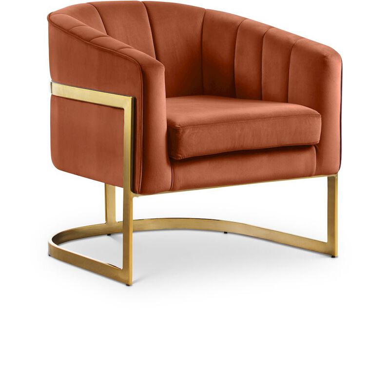 Meridian Furniture Carter Cognac Velvet Accent Chair