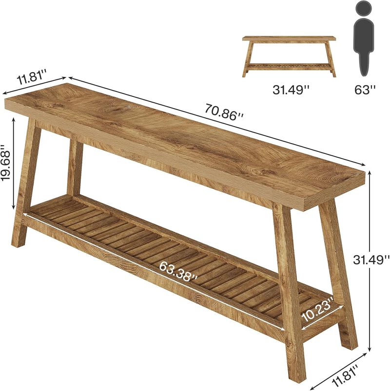 Tribesigns Console Table Entryway Table 2-Tier Sofa Table image number 2