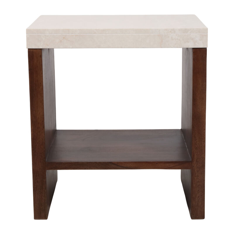 Marble Top Side Table with Shelf image number 0