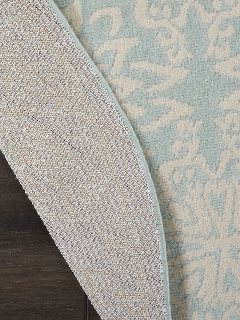 Jubilant JUB06 Ivory/Green 5'3" x Round Rug