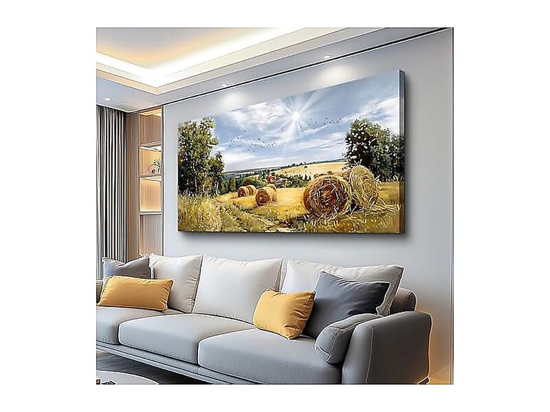 Framed Wall Decor Living Room Canvas Art Bedroom Inspiration Country Field image number 1