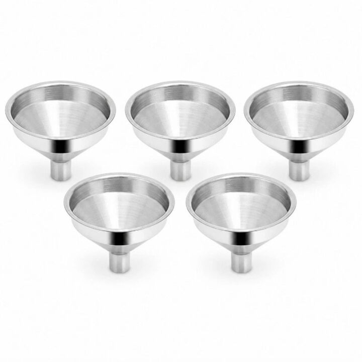 Pack of 5 Mini Stainless Steel Funnels