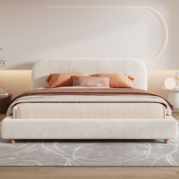 Christopher Knight Home Georgia Boucle Upholstered Platform Bed with Headboard