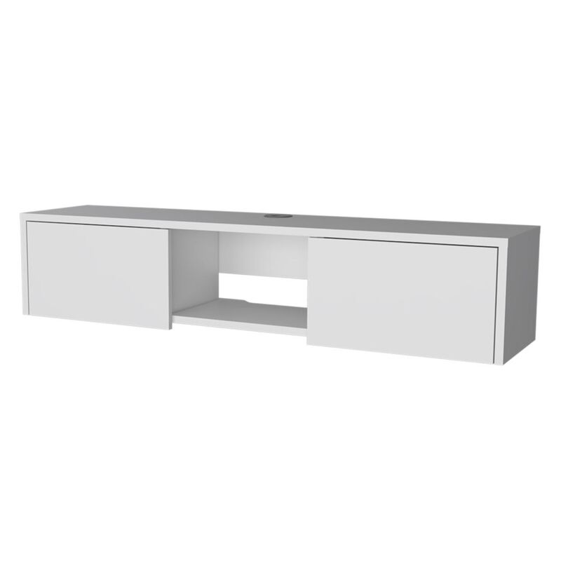 HomeRoots 49" White Floating Mount TV Stand image number 2