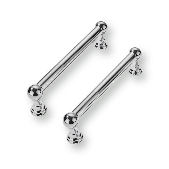 CABDM 2 Pack 3-3/4 Inch Solid Kitchen Cabinet Handles Poilshed Chrome Heavy Duty Cabinet Pulls Drawer Pulls Cabinet Hardware Kit