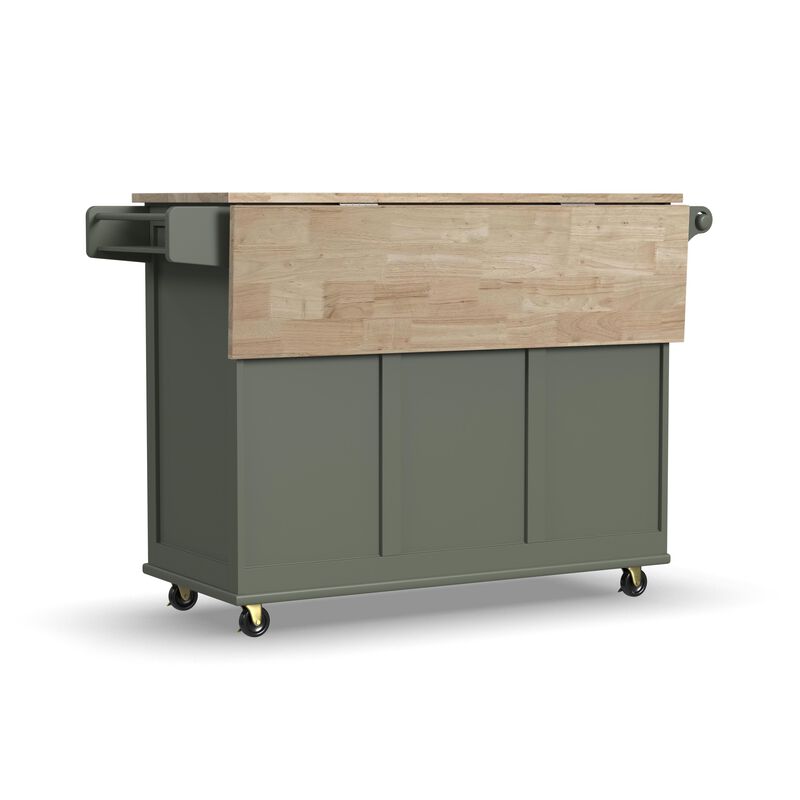 Dolly Madison Sage Drop Leaf Kitchen Cart