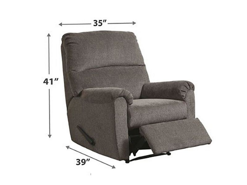Fabric Upholstered Zero Wall Recliner with Pillow Top Armrests, Gray-Benzara