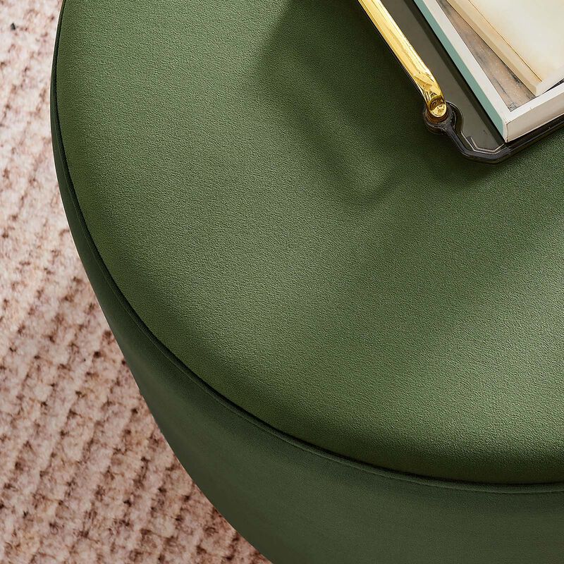 Tilden Large 23" Round Performance Velvet Upholstered Ottoman image number 5