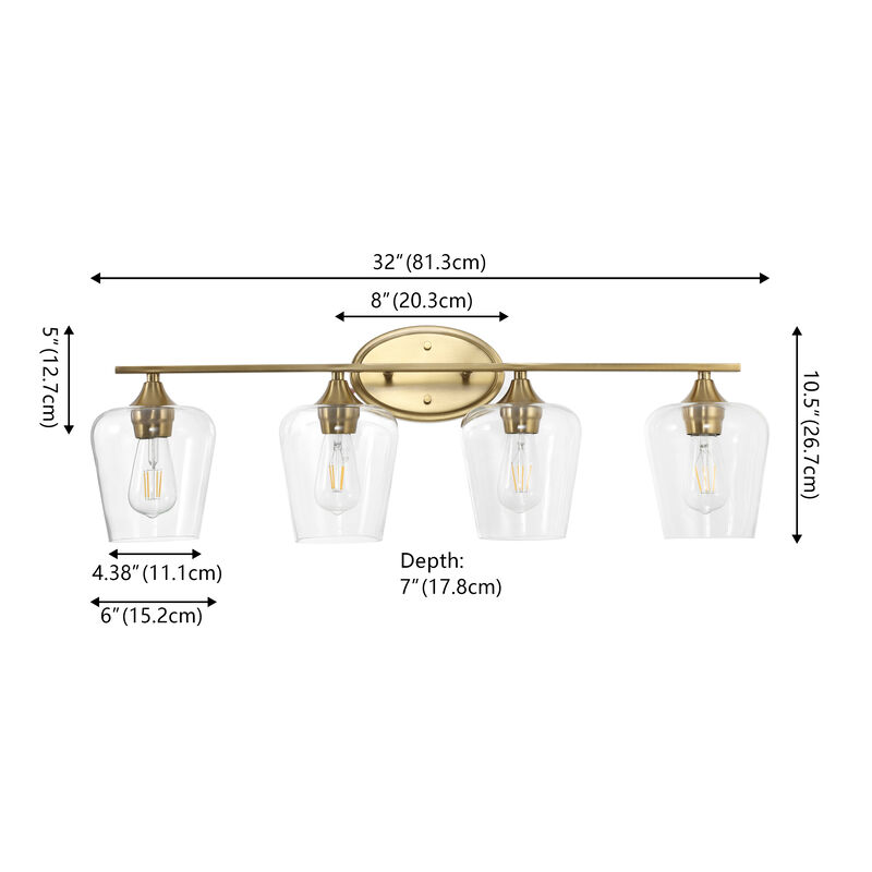 Jayne Iron/Glass Cottage Rustic LED Vanity Light