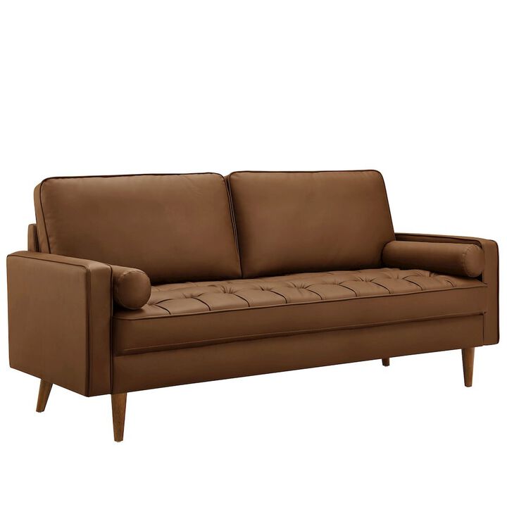 Modway Valour Tufted Vegan Leather Sofa