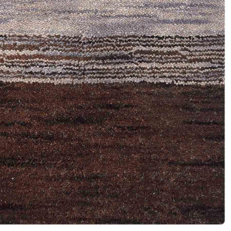 RUGSOTIC CARPETS HAND KNOTTED LOOM WOOL ECO-FRIENDLY AREA RUGS  - 6'x9', Rectangle, Brown Beige Color, Contemporary Modern Design, High Pile Thick Handmade Anti Skid Rugs for Living Room (L00206) image number 3