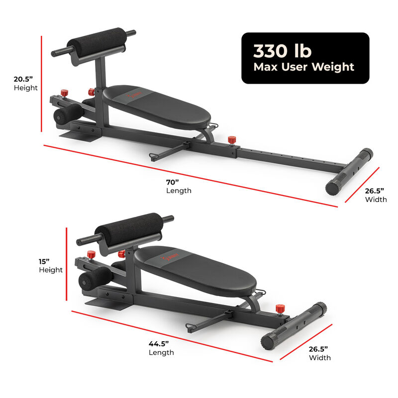 Sunny Health & Fitness 4‑in‑1 Multifunction Core & Glute Trainer with Hip Thrust Pad & 3 Resistance Bands image number 7