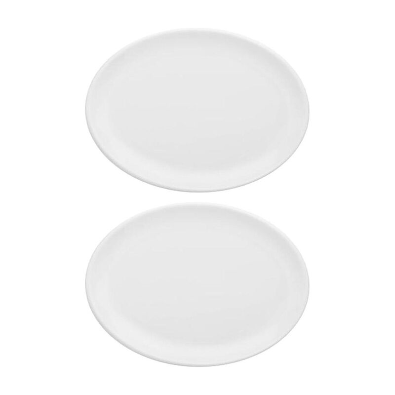 Delta-Coupe 6.5" x 4.25" x h:1.25" Oval White Porcelain Platter (Set of 2) image number 0