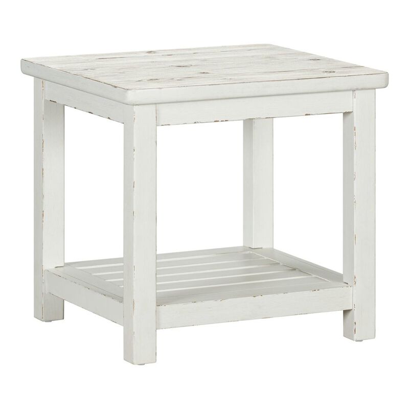 Liberty Furniture End Table for Living Room Farmhouse - Weathered White & Parchment Brown image number 0