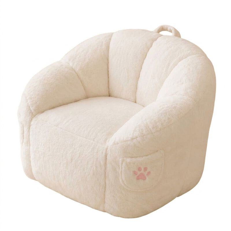 Vipbear Bean Bag Chair for Adults,Faux Fur Memory Foam Bean Bag Couch Sofa High Back, Reading Chair image number 0