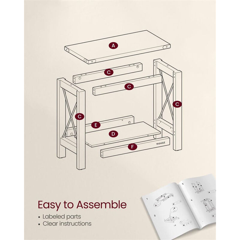 Compact Side Table with Lower Shelf &ndash; Accent Table for Storing Books, Plants or Everyday Essentials