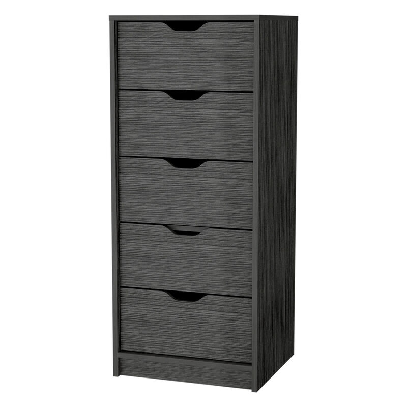 HomeRoots 18" Gray Five Drawer Standard Chest image number 2