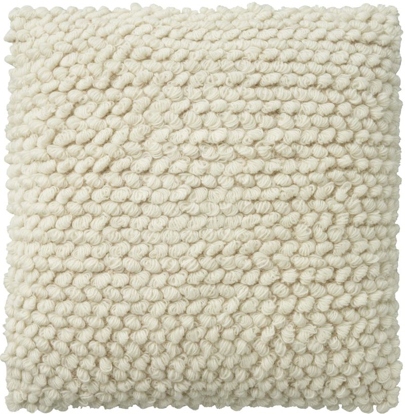 HomeRoots 20" Ivory Wool Blend Throw Pillow With Texture image number 0