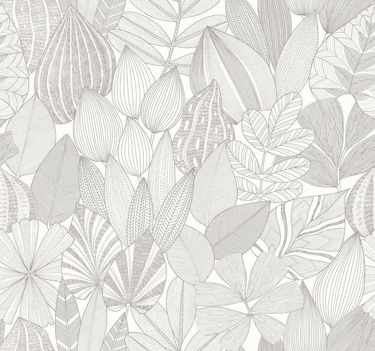 Mathias Grey Botanical Wallpaper