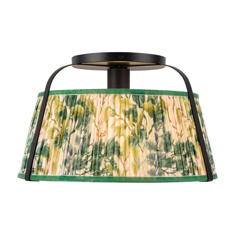 Scout 13 in Semi Flush Mount with Patterned Pleated Shade image number 0