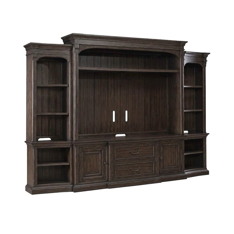Liberty Furniture Paradise Valley Entertainment Center with Piers for Living Room - Saddle Brown image number 7