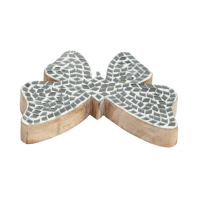 6" Mosaic Butterfly, White image number 4