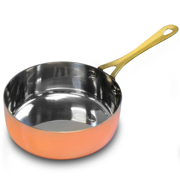 Gibson Home Rembrandt 4.7 Inch Stainless Steel Mini Frying Pan, Copper Plated