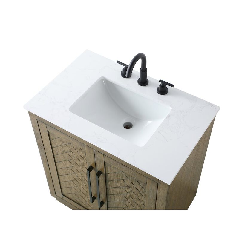 Elegant Kitchen and Bath 30 inch Single Bathroom Vanity in Hazel Oak