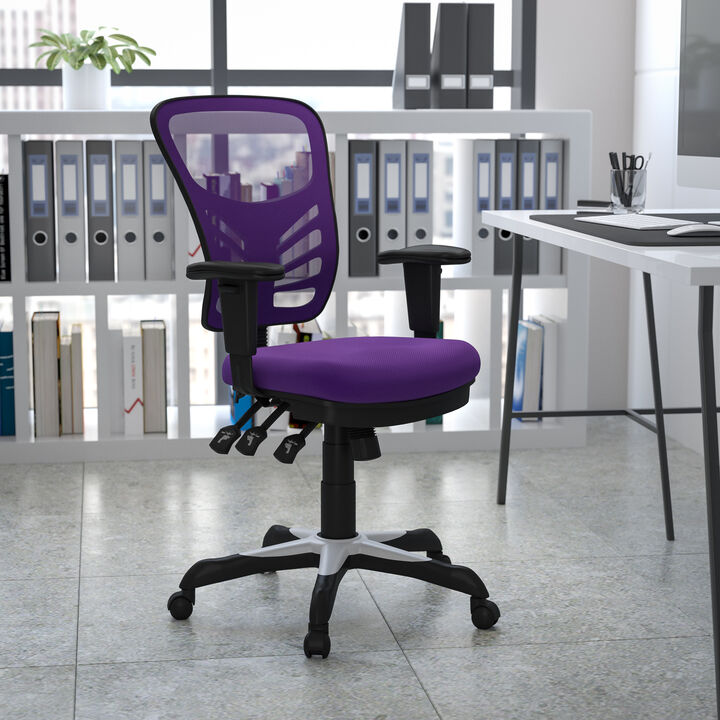 Nicholas Mid-Back Dark Gray Mesh Multifunction Executive Swivel Ergonomic Office Chair with Adjustable Arms