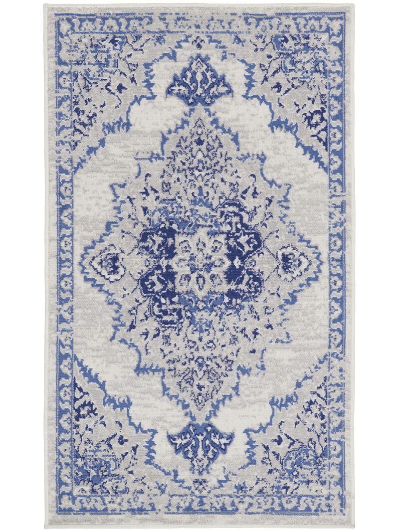 Whimsicle WHS14 Ivory/Blue 3' x 5' Rug