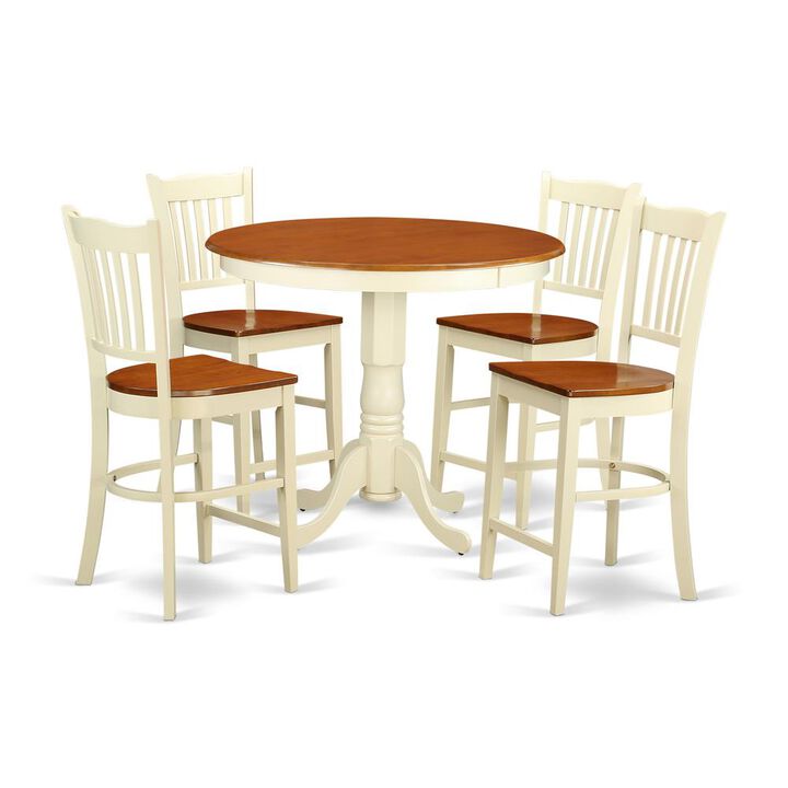 5 PC counter height Dining set-pub Table and 4 bar stools with backs