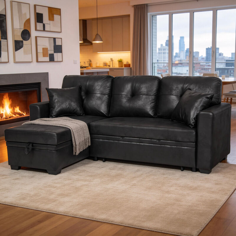 Jomple Foil Fabric Sectional Sleeper sofa image number 2