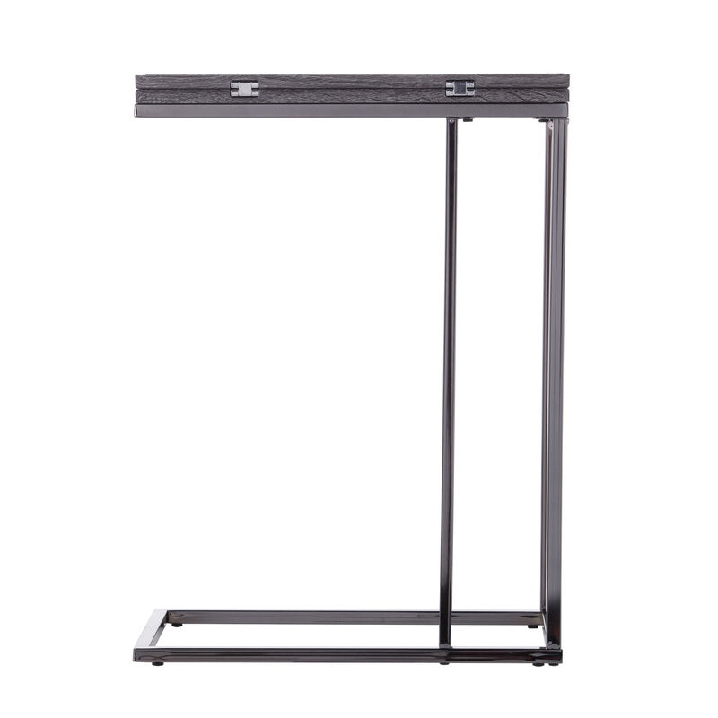 Expandable Rectangular End Table with Adjustable Surface, Ideal for Small Spaces