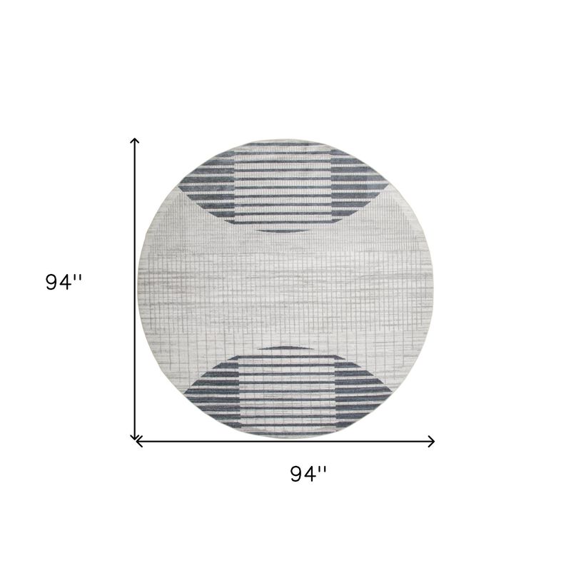 HomeRoots Geometric Washable Round Rug image number 3