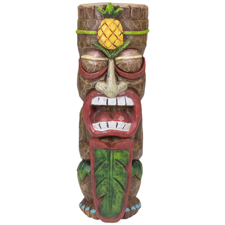 16" Solar Lighted Polynesian Outdoor Garden Tiki Statue